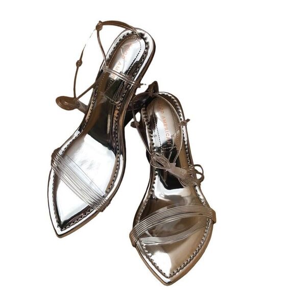 Good American Cinderella Wedge Silver Strap Sandal Size 6.5 NEW IN BOX GA080V-X - Picture 4 of 14